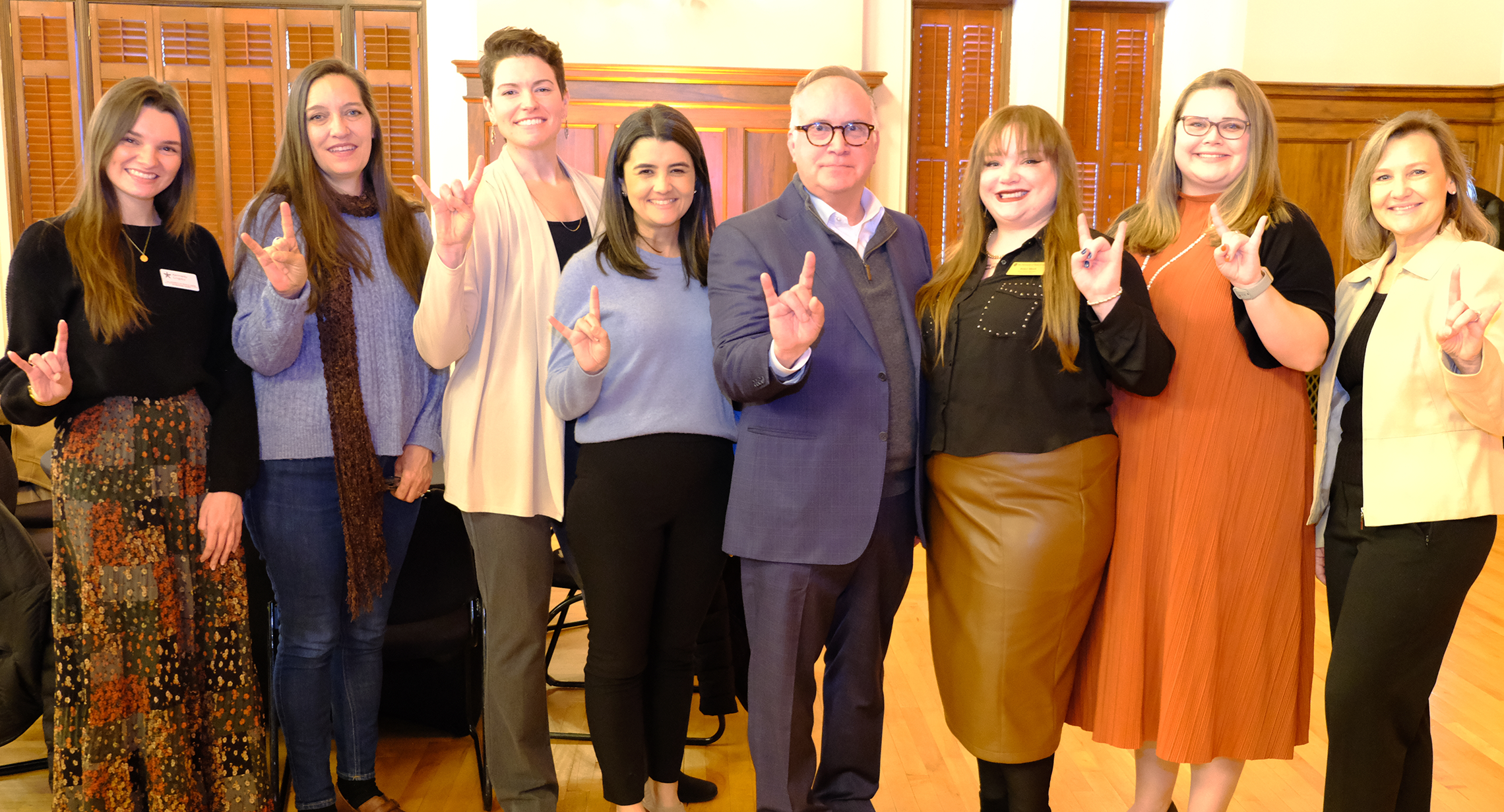 Staff Merit and Exemplary Service Award Recipients with Vice President for Student Affairs John Dalton