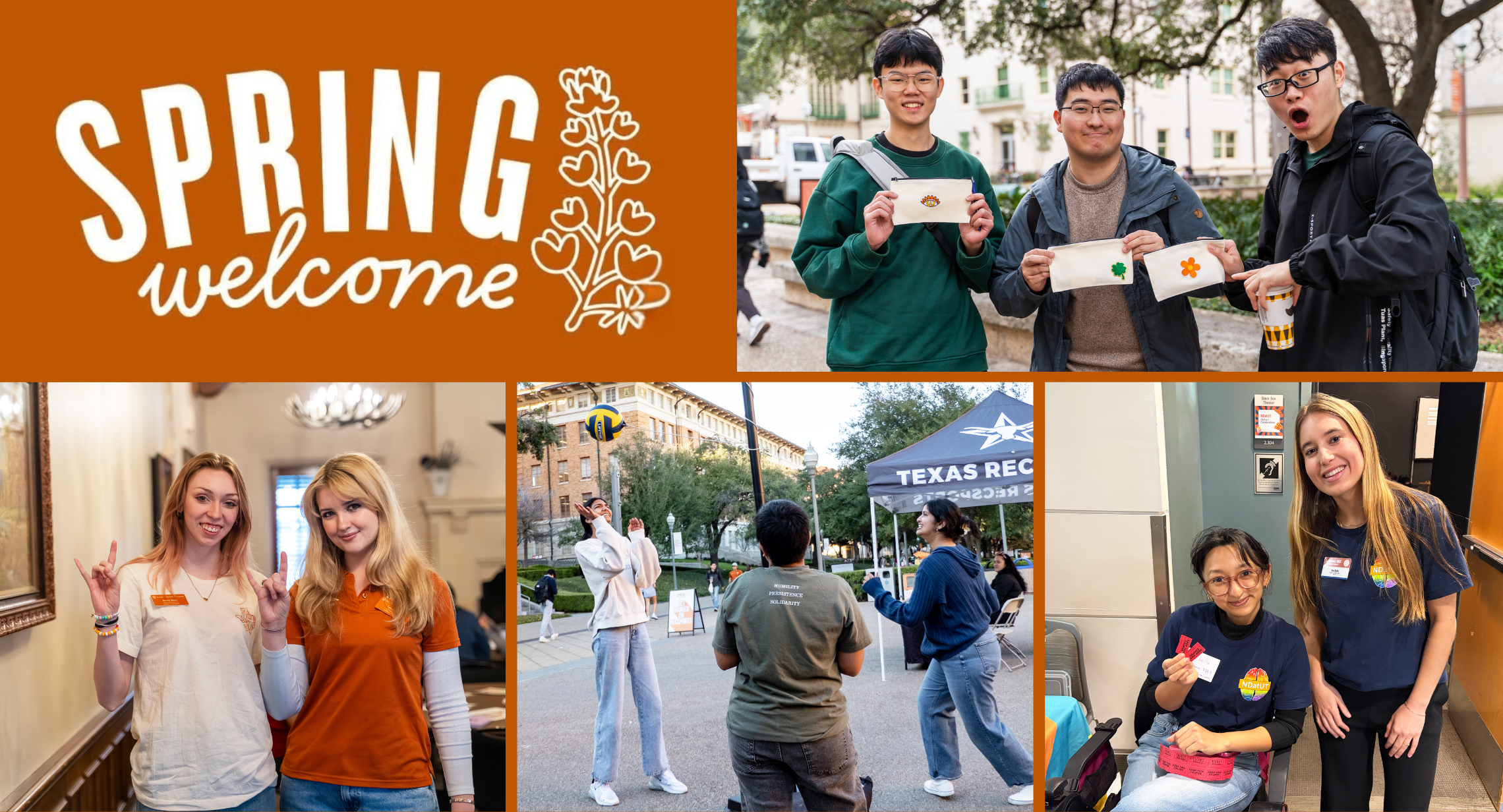 Students at different Spring Welcome events.