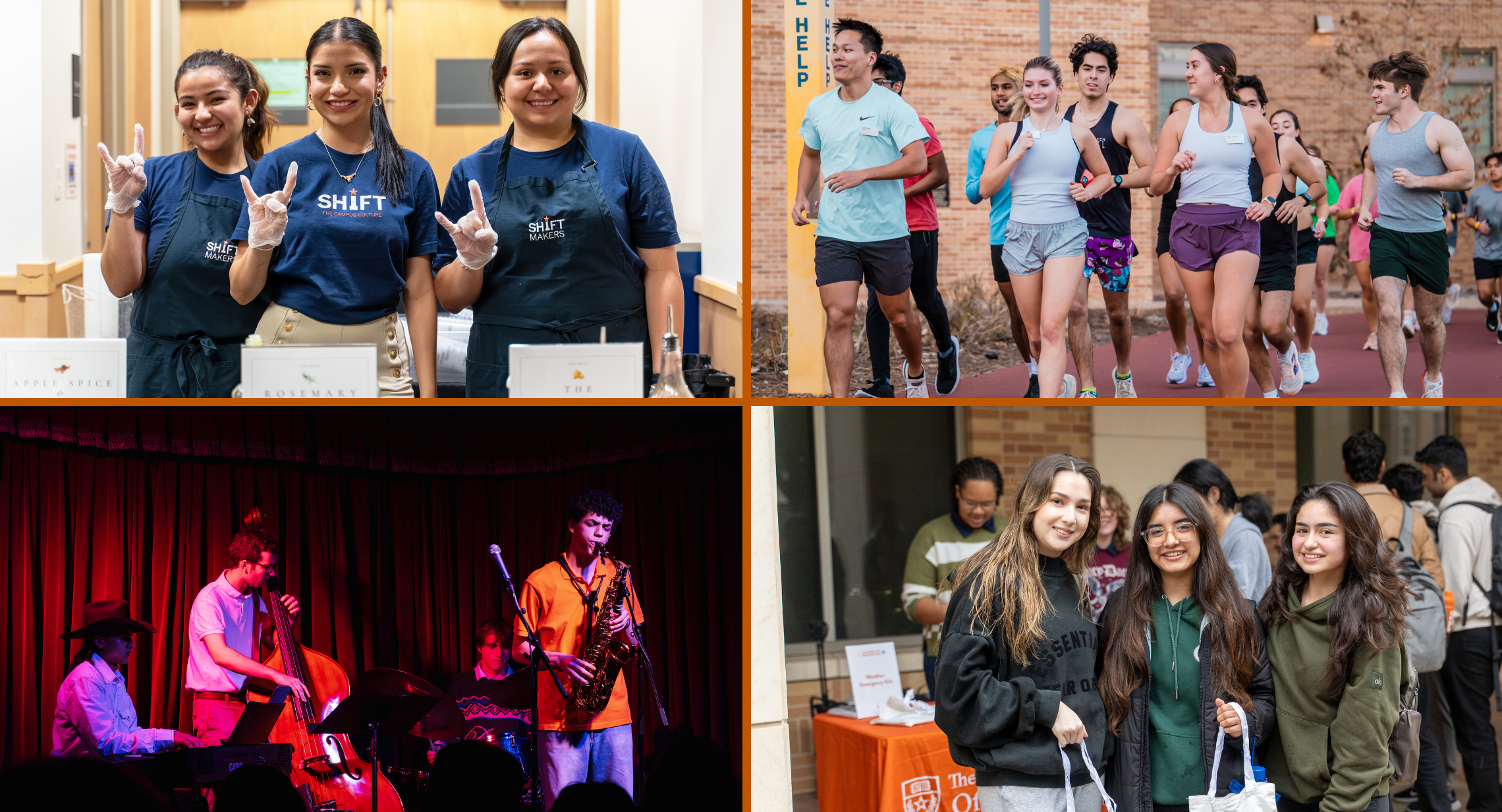 Students involved in activities throughout campus during the semester