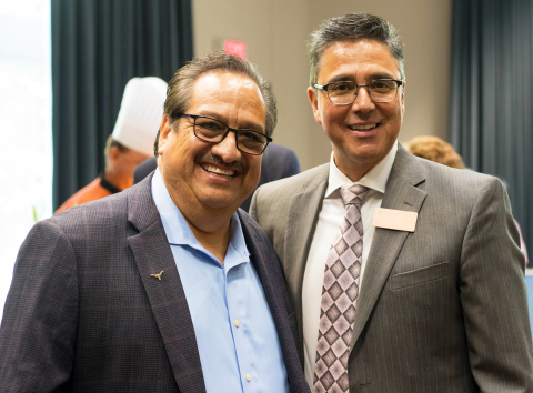 Rene Rodriguez and Erich Geiger (University Housing and Dining) at the retirement celebration