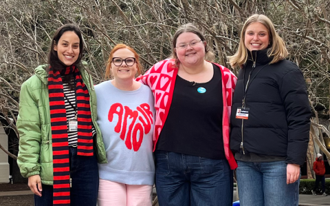 Longhorn Wellness Center and Title IX staff on Valentine's Day