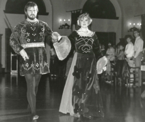 Couple dancing at the Madrigal Dinner in 1988