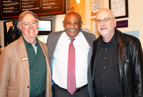 Staff with Mulu at his retirement party