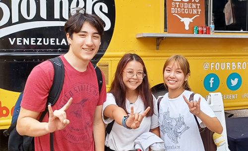 Students at the Four Brothers food truck